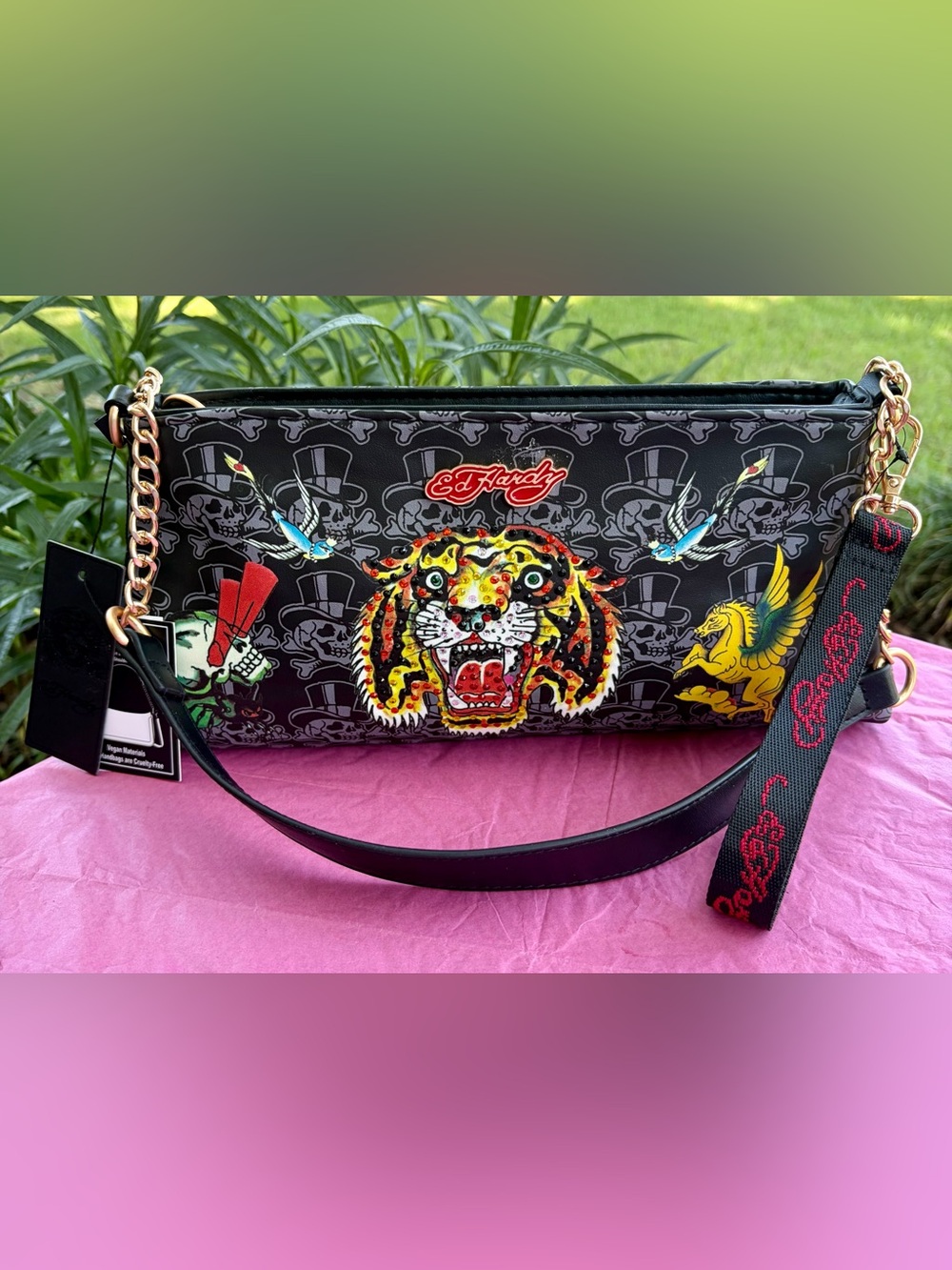 NWT ED HARDY Shoulder Bag/Wristlet Gift Ready Bundle - Picture 2 of 10